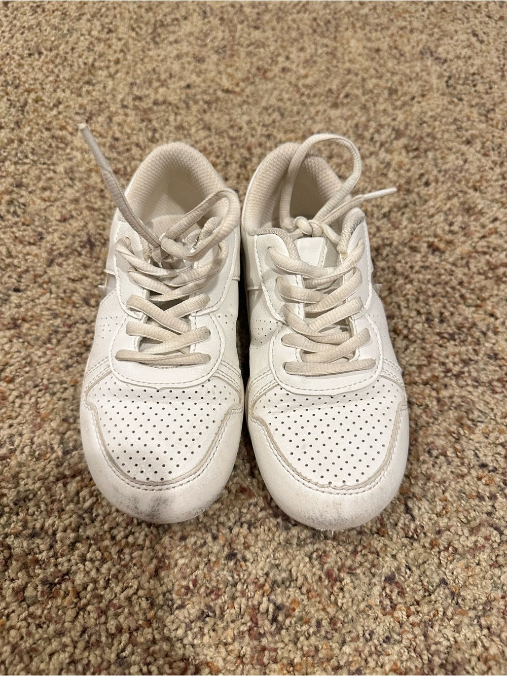 Kids White Lace-Up Athletic Sneakers